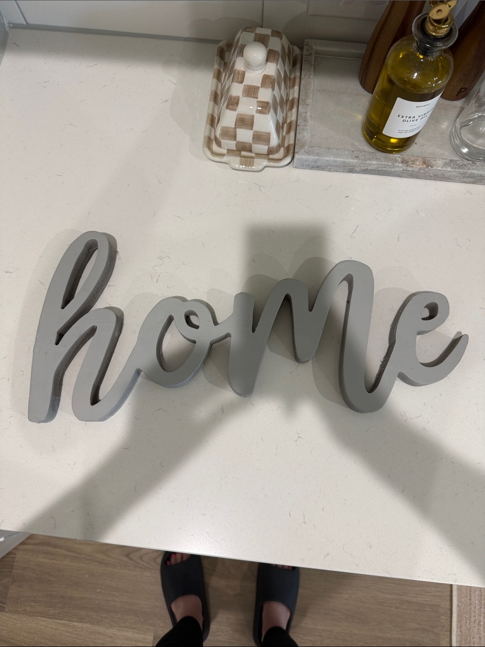 Gray "Home" Script Wall Decor - Unbranded